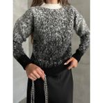 Seda Fidan Boutique Kar Desen Taşlı Yumoş Kazak Antrasit - Standart