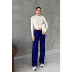 Seda Yalçın Atelier Saks Mavisi Örgü Salaş Pantolon