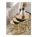 SEDAŞ LIVING UNITS 3 Lü Bronz Ayna Gold Metal Zigon Sehpa Sehpa-zigon-3lüsehba