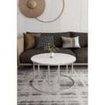 Sedaş Living Units 70 cm Yuvarlak Orta Beyaz Temperli Cam Gümüş Ayaklı Orta Sehpa Sedaş-Lıvıng-Unıts-Sehpa-Orta