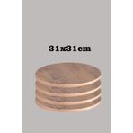 Sedaş Lıvıng Unıts Açık Ceviz 31 X 31 Cm 4'Lü Suntalam Sehpa Üst Tablası Dekorasyon Sunum Tabağı