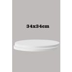 Sedaş Lıvıng Unıts Beyaz 34 X 34 Cm 2'Li Suntalam Sehpa Üst Tablası Dekorasyon Sunum Tabağı