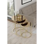 SEDAŞ LIVING UNITS Gold Bronz Aynalı Zigon Sehpa