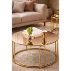 SEDAŞ LIVING UNITS Salon Orta Bronz AYNALI Ayna LENKA (GOLD) Metal Ayak Orta Sehpa
