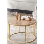 Sedaş Lıvıng Unıts Salon Orta Sehpa 70 Cm Açık Ceviz Suntalam (Gold) Metal Ayak Orta Sehpa