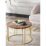 Sedaş Lıvıng Unıts Salon Orta Sehpa 70 Cm Koyu Ceviz Suntalam (Gold) Metal Ayak Orta Sehpa