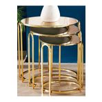 SEDAŞ LIVING UNITS Zigon Sehpa Bronz Ayna Lenka Yuvarlak 3'lü Gold Metal sedaş-lenka-zigon-gold