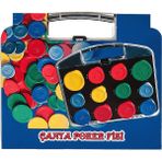 Sedef Çantalı Plastik Poker Fişi Poker Chip Poker Çipi 96 Adet - Renkli