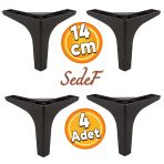 Sedef Lüks Mobilya Kanepe Sehpa Tv Ünitesi Koltuk Ayağı 14 Cm Siyah Ayakları 4 Adet