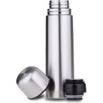 Sedef Silver Bardaklı Kapak 750 ml Paslanmaz Çelik Aç Kapat Düğmeli Paslanmaz Çelik Bardak Çay Kahve Kamp Termos 509 - Gri