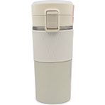 Sedef Silver Kaydırmaz Lastikli Kilitli Kapak ve Süzgeç Fitreli 304 Paslanmaz Çelik 400 ml Küçük Çay Kahve Bardak Termos Mug Thermos 622 - Beyaz