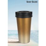 Sedef Silver Taşıma Kulplu Paslanmaz Çelik 500 Ml Araç Iç Çay Kahve Coffee Termos Kupa Bardak