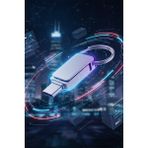 Sedef Silver Telefona Uyumlu Takılan Otg Çift Girişli Taraflı Anahtarlık Halkalı Type-C 32 GB USB Flash Bellek - Gümüş