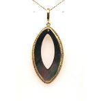 Sedef Taşlı Oval Kolye