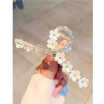 SEDEF ZARİF ÇİÇEK TAŞLI METAL MANDAL TOKA 12 CM