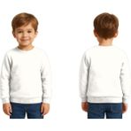 Sedirli Unisex Düz Baskısız Çocuk Sweatshirt 3 Iplik Şardonlu Kumaş - Beyaz - 3 - 4 Yaş