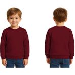 Sedirli Unisex Düz Baskısız Çocuk Sweatshirt 3 Iplik Şardonlu Kumaş - Bordo - 9 - 10 Yaş