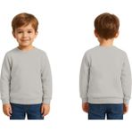 Sedirli Unisex Düz Baskısız Çocuk Sweatshirt 3 Iplik Şardonlu Kumaş - Gri - 3 - 4 Yaş