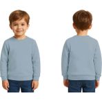 Sedirli Unisex Düz Baskısız Çocuk Sweatshirt 3 Iplik Şardonlu Kumaş - Mavi - 9 - 10 Yaş