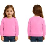 Sedirli Unisex Düz Baskısız Çocuk Sweatshirt 3 Iplik Şardonlu Kumaş - Pembe - 5 - 6 Yaş