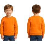 Sedirli Unisex Düz Baskısız Çocuk Sweatshirt 3 Iplik Şardonlu Kumaş - Portakal - 3 - 4 Yaş