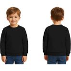 Sedirli Unisex Düz Baskısız Çocuk Sweatshirt 3 Iplik Şardonlu Kumaş - Siyah - 9 - 10 Yaş