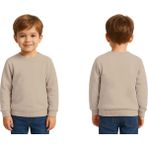 Sedirli Unisex Düz Baskısız Çocuk Sweatshirt 3 Iplik Şardonlu Kumaş - Taş - 5 - 6 Yaş