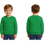 Sedirli Unisex Düz Baskısız Çocuk Sweatshirt 3 Iplik Şardonlu Kumaş - Yeşil - 13 - 14 Yaş