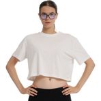 Sedona Cropped Kadın Beyaz Günlük Stil T-Shirt 25KK1034-KBYZ - XL