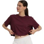 Sedona Cropped Kadın Bordo Günlük Stil T-Shirt 25KK1034-BRD - XL