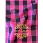 Sedona Designz, Inc. The Yard tarafından 1" Damalı Pötikareli PolyPoplin Kumaş (Fuşya ve Siyah)