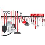 SEDY 68 "Tüm Metal Bahçe Aleti Organizatör Kancaları - Garaj Duvarı Düzenleyici, Sağlam Bahçe Aleti Depolama Sistemi, Bahçe Aracı Düzenleyici, Bahçe Aracı Organizatörü, Garaj Aracı Organizatörü, Kürek