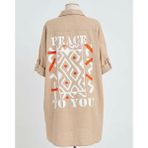 See More Italyan Keten Tunik Gömlek Kimono - 0019 Bej - 42 - 46
