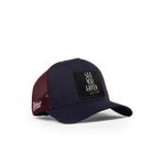 See You Later Never Logolu Lacivert-Bordo Trucker Şapka
