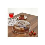 SeeAndBuy 2 In 1 Kristal Kek Fanusu Pleksi Kek Pasta Sunum Standı Tepsi Fanus Kristal Sunum Tepsisi