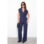 Seeh Lacivert Basic Yelek Pantolon Takım Sh241