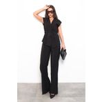 Seeh Siyah Basic Yelek Pantolon Takım Sh241