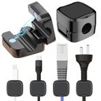 SEEHOM 6 paket manyetik kordon tutucu organizatör yapışkan kablo klipleri yönetimi komidin masası USB şarj teli araba masaüstü ofis mutfak aletleri siyah