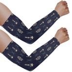 SEEKJOYS Dikişsiz Denizcilik Desenli UV Güneş Koruma Kol Kollukları Dümen ve Çapa UPF 50+ Soğutma Kılıfı, Erkek Kadın için, Bahçecilik Çiftlik Açık Hava Sporları Basketbol Koşu Bisiklet, çok renkli, One Size