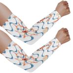 SEEKJOYS Navigasyon Elemanı Çizimi UV Güneş Koruma Kol Kollukları Dümen ve Çapa UPF 50+ Soğutma Kılıfı, Erkek Kadın için, Bahçe Çiftliği Açık Hava Sporları Basketbol Koşu Bisiklet, çok renkli, One Size