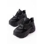 SEEM Gıanna Platform Yüksek Taban Spor Ayakkabı Kadın Siyah Sneaker