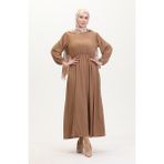 Sefa Merve Cepli Elbise 1099-06 Vizon - 42