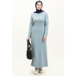Sefa Merve Fermuarlı Elbise 2144D-01 Mavi - 38
