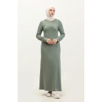 Sefa Merve Fermuarlı Elbise 2149-01 Çağla Yeşili - 38