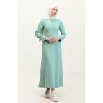 Sefa Merve Fermuarlı Elbise 2149D-01 Mint Yeşili - 42