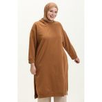 Sefa Merve Kapüşonlu Spor Tunik 3007-28 Taba - 40