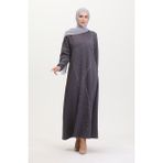 Sefa Merve Taş Baskılı Abiye Elbise 0407-06 Gri - 38 - 40