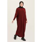 Sefa Merve Yarasa Kol Salaş Elbise 2000-12 Bordo - Standart