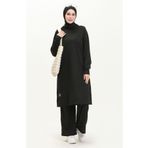 Sefamerve 0044-05 Siyah Kadın Tunik Pantolon İkili Takım