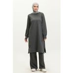 Sefamerve 0293-02 Antrasit Kadın Tunik Pantolon İkili Takım